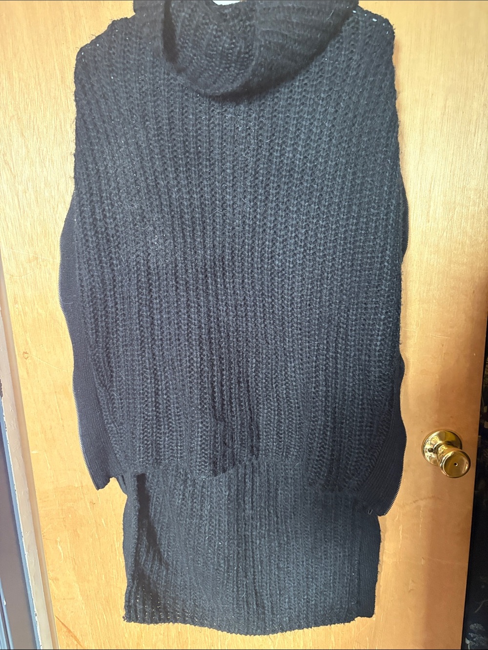 DO+BE Black Chunky Knit Turtleneck Sweater Dress